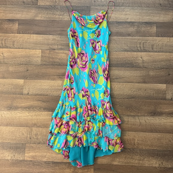 Betsey Johnson Dresses & Skirts - Betsey Johnson New York Vintage Size 10 Mermaid Whimsical 100% Silk Dress Floral